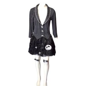 Jack Skellington Halloween Dress with Knee Highs Size L